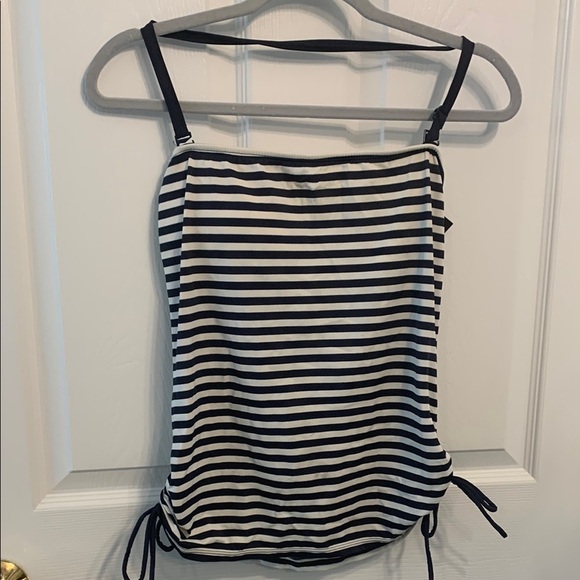 Tommy Hilfiger Navy and White Striped Women's Swim Top size S Halter Tie Detail - Picture 1 of 5